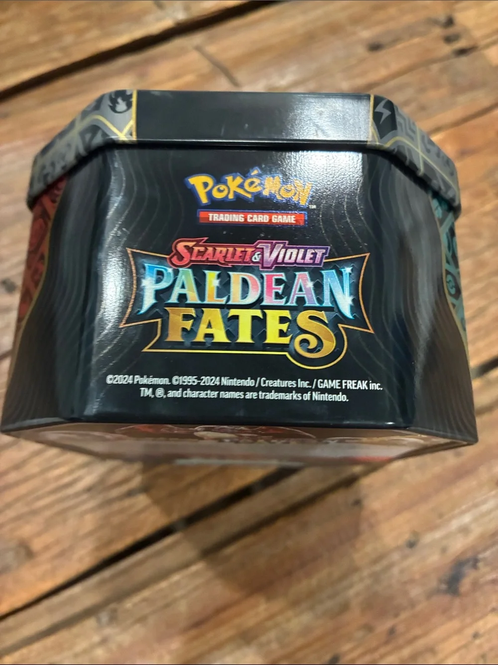 Pokémon Scarlet & Violet Paldean Fates Tin - Shiny Iron Treads - Empty